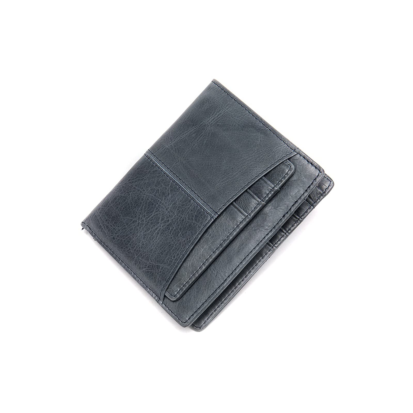 VFEDDDFVFEDDDF Wallet Men's Wallet Genuine Leather Slim Wallets For Men Multiple Card Slots Purse For Male Solid Short Designer Card Holder(Hortel�)