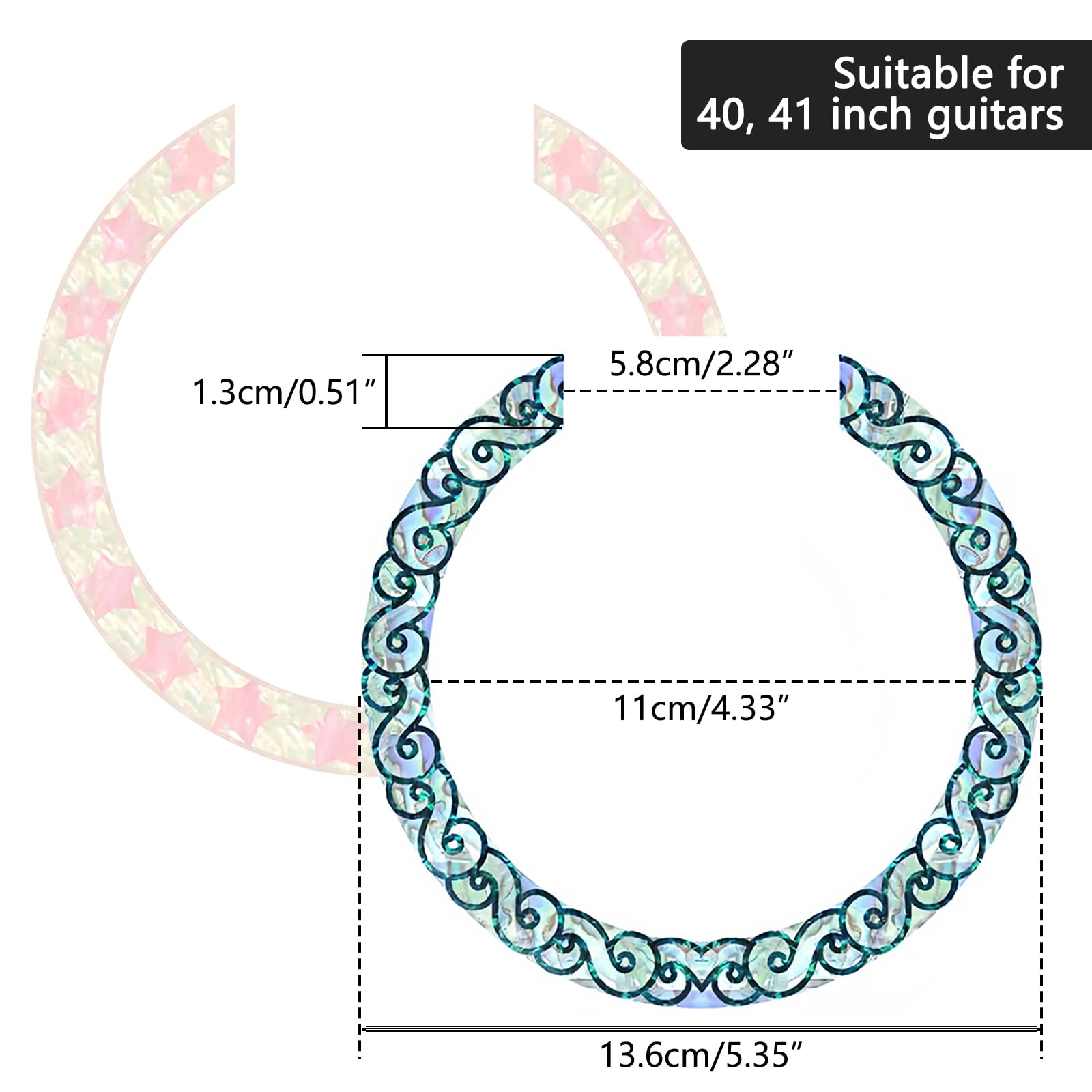 Musiin Guitar sound hole inlaid sticker decal decoration sound hole circle panel decoration personalized decal cloud wreath - Image 2