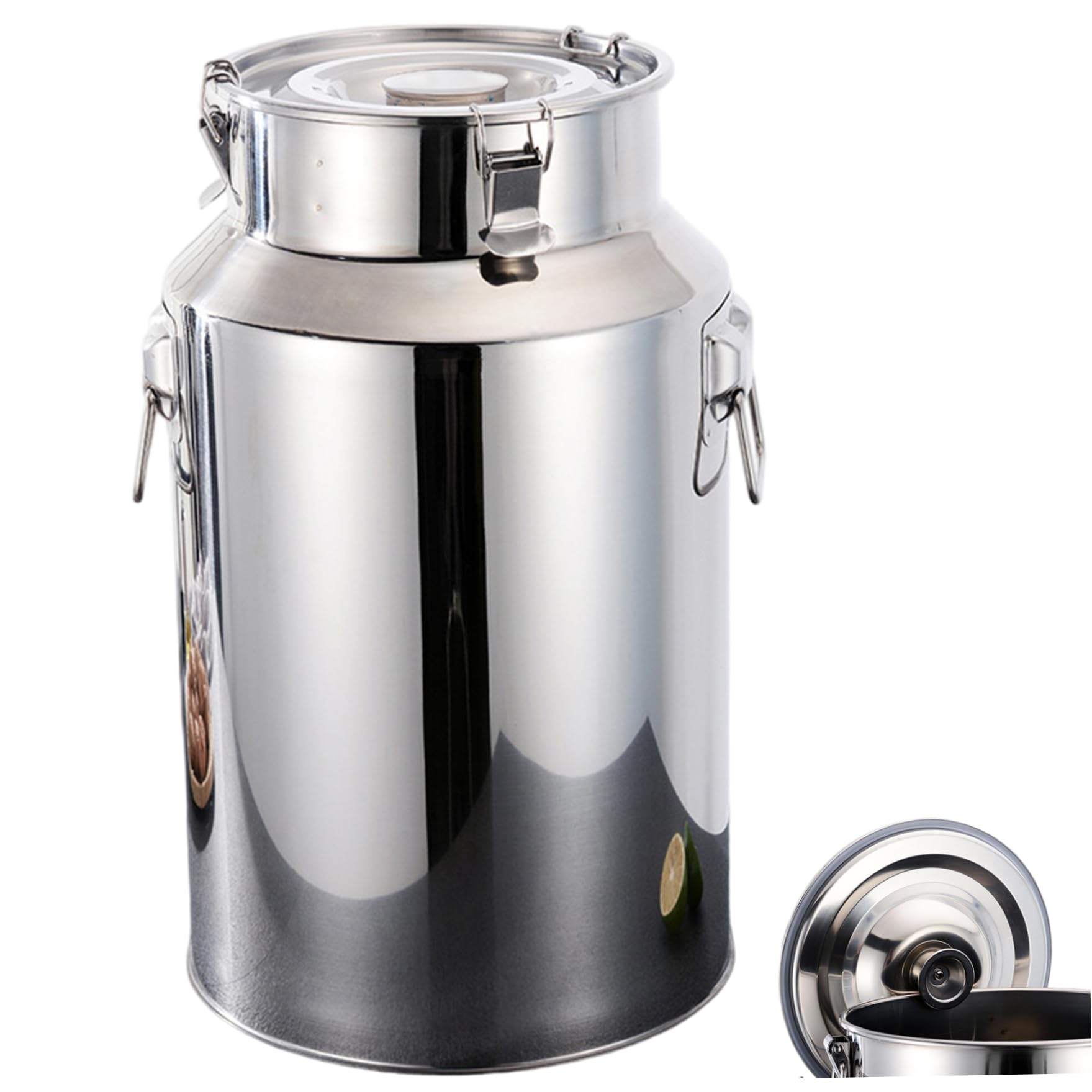 Pichet à lait et bidon de conservation en inox 6 L avec poignée pratique