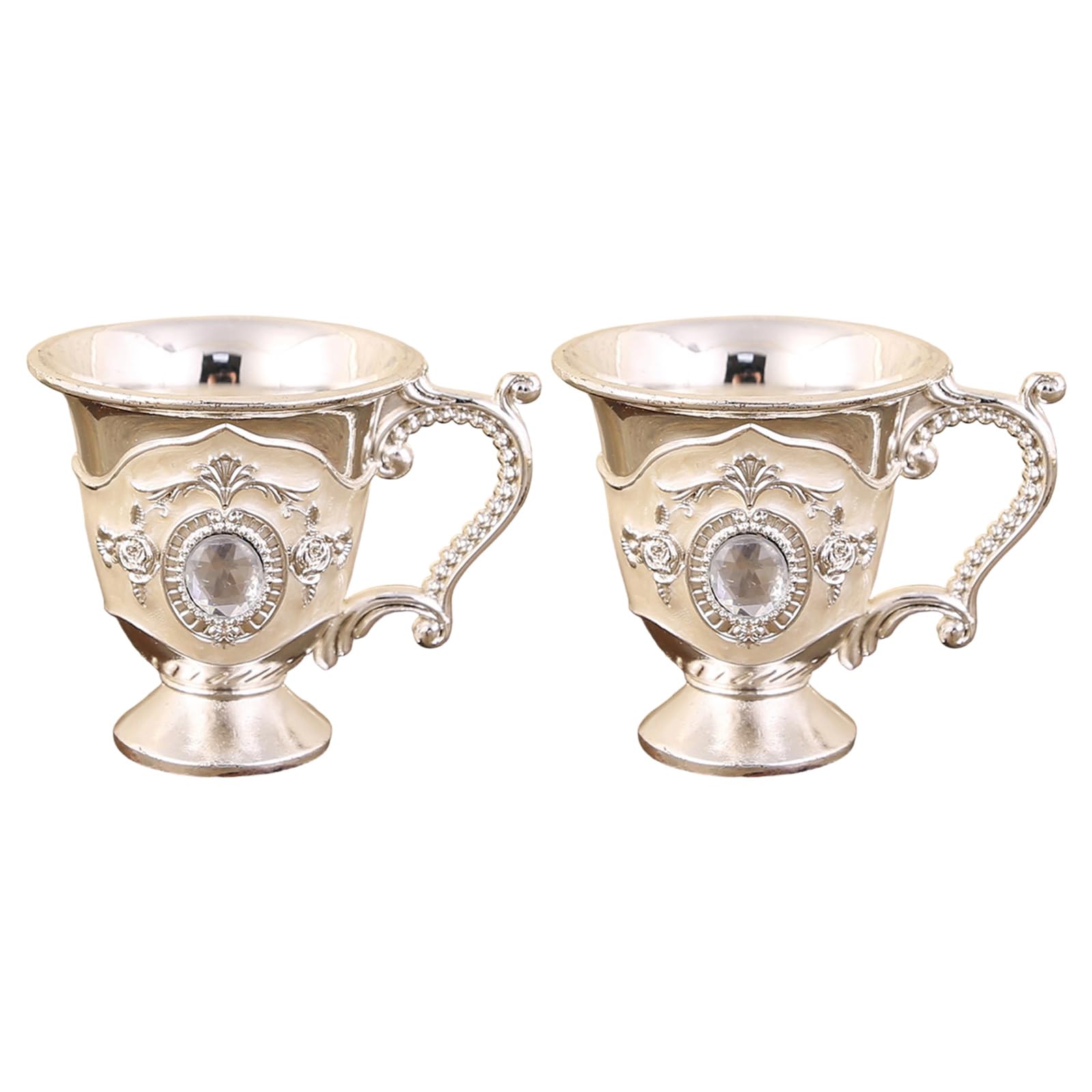 ZEPFJHE 2Pieces Retro Zincs Alloys Whiskeys Shot Cups for Cocktails and Gift Traditional Barwares Set