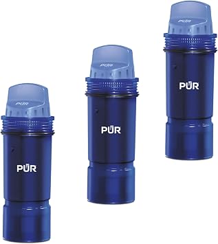 PUR Water Pitcher & Dispenser Replacement Filter 3-Pack, Genuine PUR Filter, 3-in-1 Powerful Filtration for More Chemical & Physical Substance Reduction, 6-Month Value, Blue CRF950Z3
