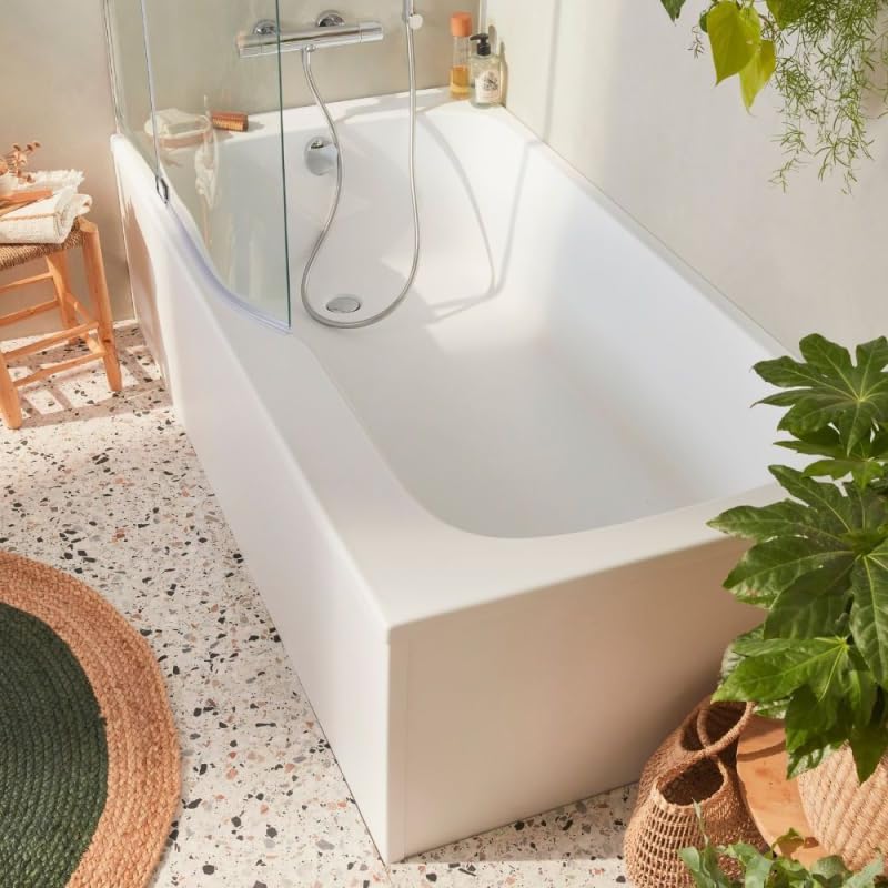 Baignoire bain-douche JACOB DELAFON Malice 170x90 - Gauche - Acrylique encastré - Antidérapante - Accès facilité - Pieds réglables + Pare-bain