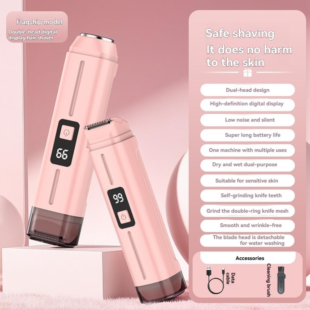 Lady Grooming 2 в 1 — электрическая машинка для стрижки волос для женщин с двойной насадкой для бритья подмышек, рук, ног, зоны бикини и удаления волос в паховой области B