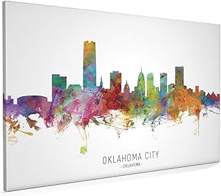 Oklahoma City Skyline Box Canvas Print with City Name -6672