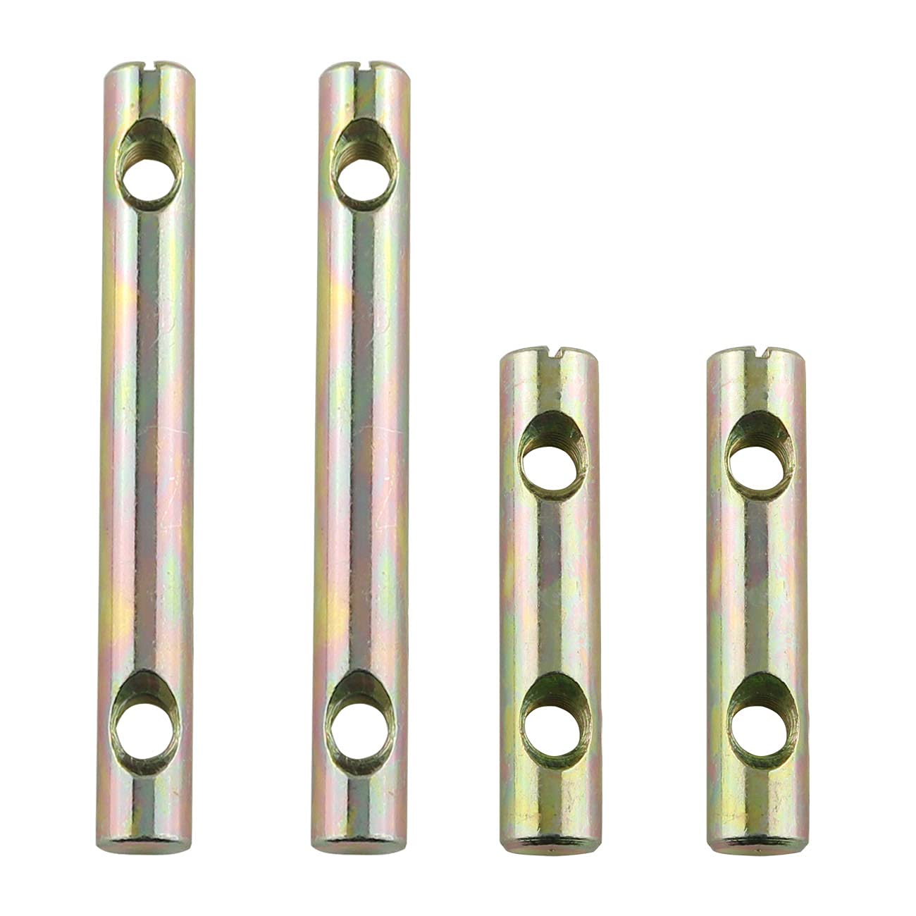RLECS Barrel Nut 4PCS 2 Holes Cylindrical Cross Dowels Slotted Nut for Furniture Beds Headboard Cribs (8x60mm+8x82mm)