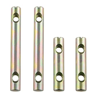 RLECS Barrel Nut 4PCS 2 Holes Cylindrical Cross Dowels Slotted Nut for Furniture Beds Headboard Cribs 8x60mm+8x82mm