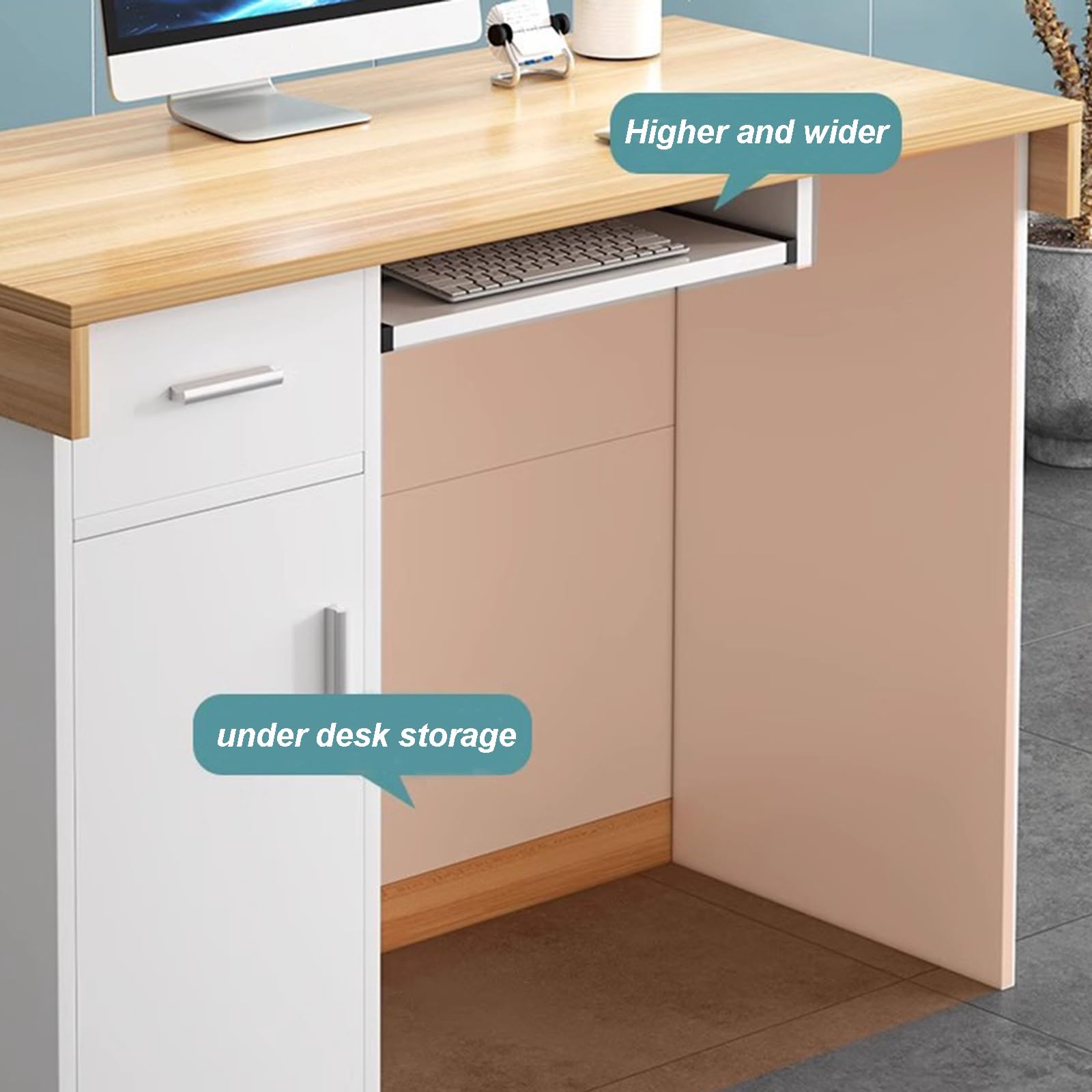 Moderne Rezeptionstheke Kleine Kassentheke Mit Ablage Und Schubladen Offene Regalfläche Für Salonempfang Kassentisch 80/100 Zentimeter(Gray,100cm)
