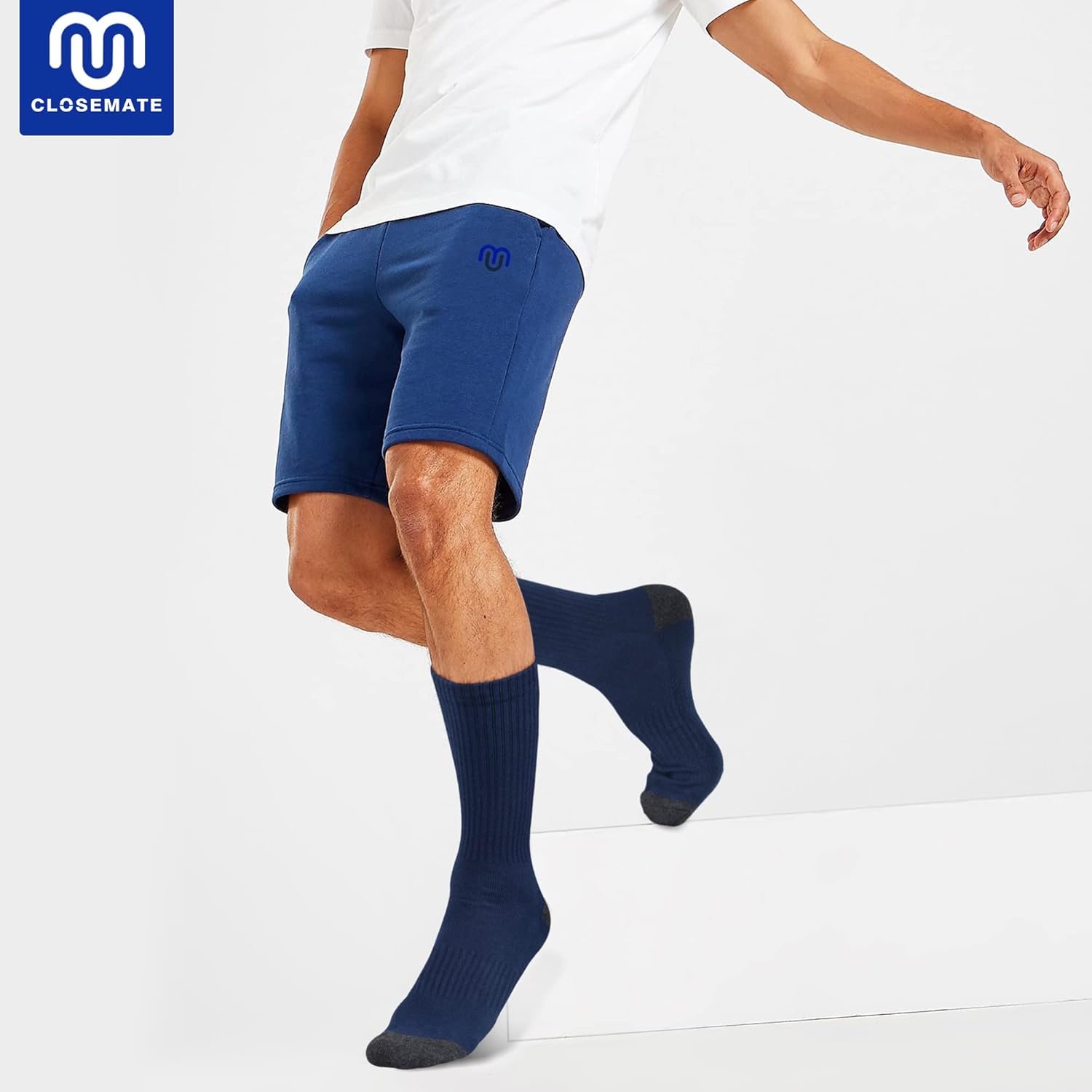 CLOSEMATE Mens Athletic Cushioned Crew Socks 6 Pairs Cotton Breathable for Work Training Sports - Image 2