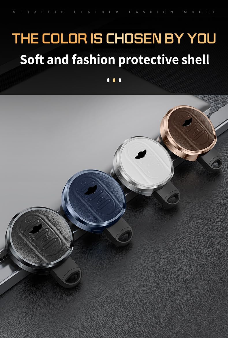 ontto Custodia per chiave auto, adatta per BMW Mini, in pelle, per Mini F54 F55 F56 F57 F60 Cooper S Clubman Cabrio Countryman Portachiavi Accessori 3 Tasti A Bianco