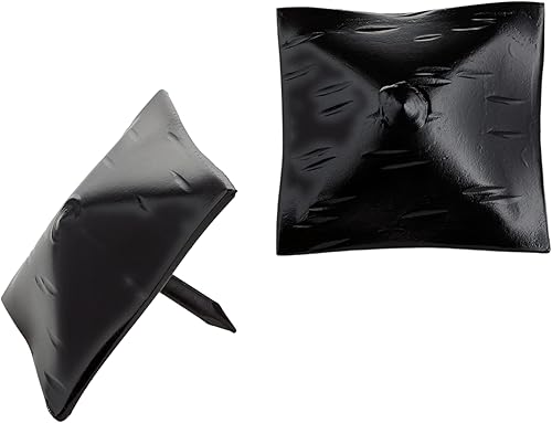 Paquete de 100 clavos decorativos con cabeza de pirámide de hierro de 1.5 pulgadas, color negro, acento decorativo para mejoras del hogar, persianas