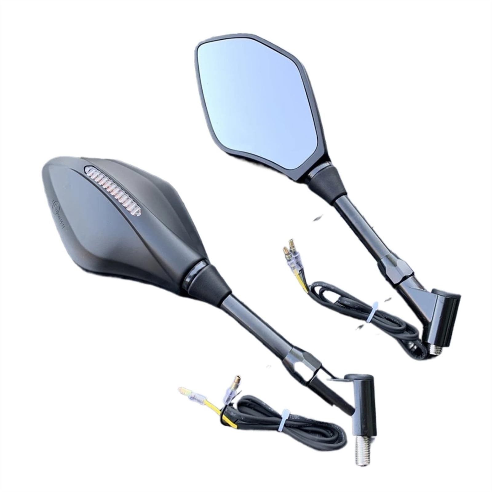Rétroviseurs moto latéraux avec feux de virage clignotants LED universels 10mm