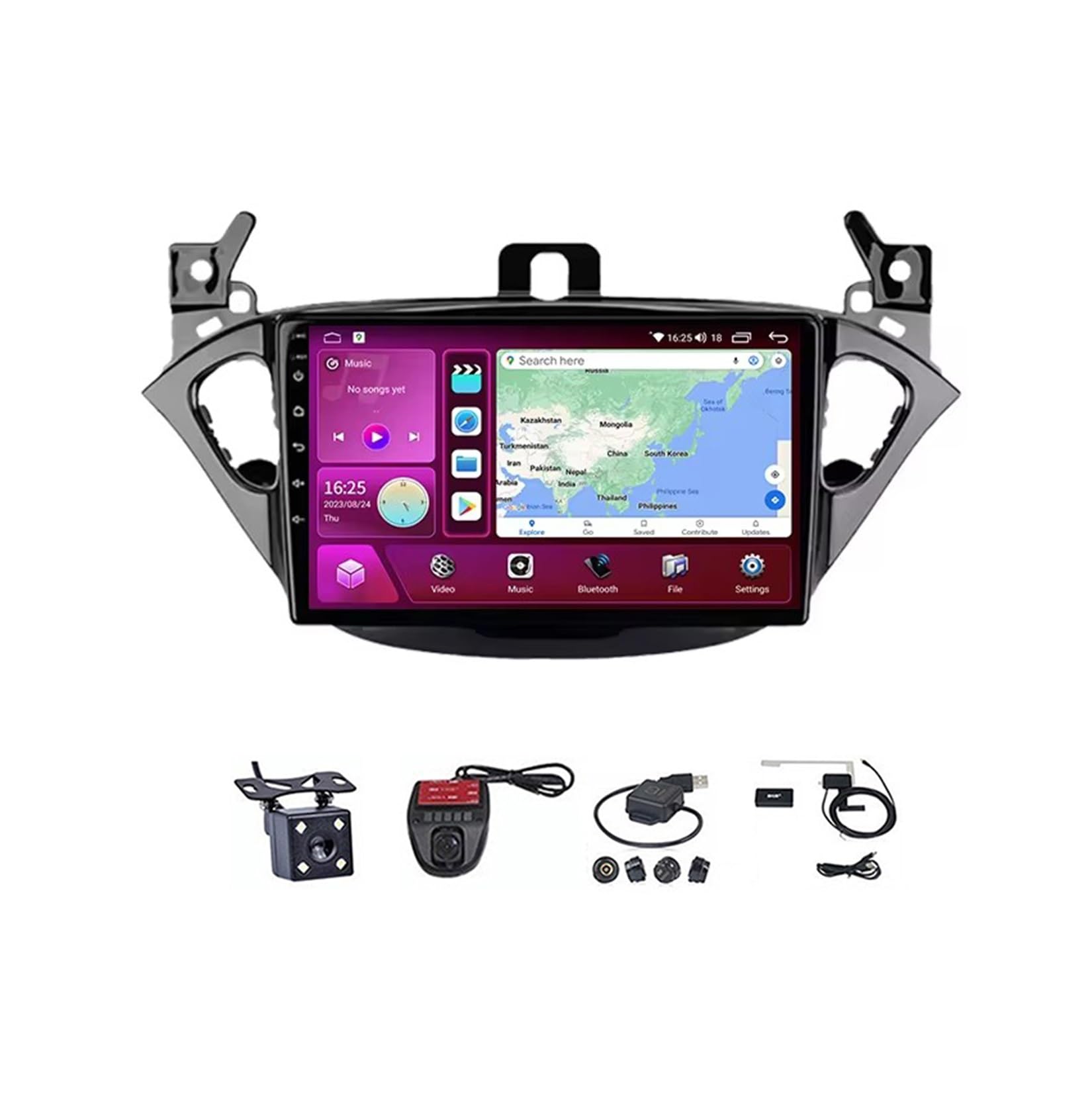 Générique Autoradio Android 10 Pouces Autoradio Plug and Play Accessoires de Voiture Autoradio avec Bluetooth et Navigation et caméra de recul pour O-pel Corsa E 2014-2019 (M100S WiFi 1G + 16G)