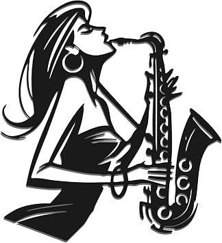 Slickss Jazz Wall Art, Music Room Decor, Saxophone Gifts for Women, Metal Music Wall Art, Black Saxophone Home Decor