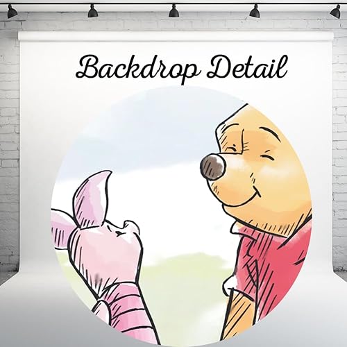 Miniatura 3 de Fondo de acuarela Pooh Bear para primer cumpleaños, estilo dibujado a mano, Winnie en fondo de madera, suministros de fiesta de feliz cumpleaños,