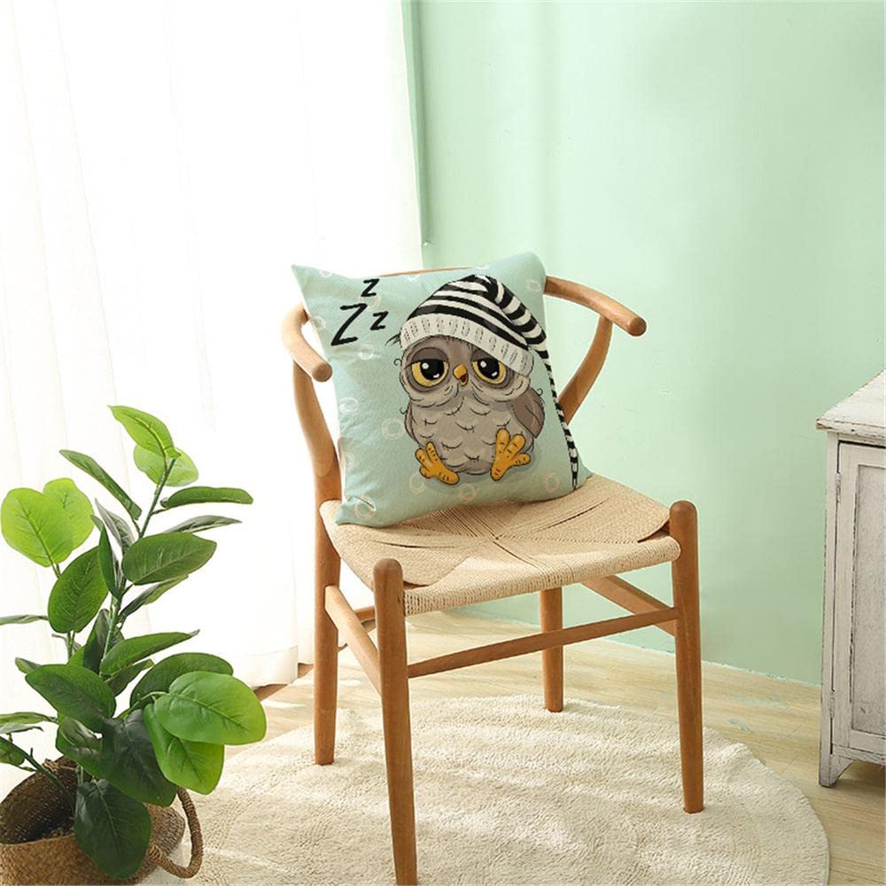 Home Decor Federa Per Cuscino Con Gufo - 40x40 Cm - Morbida In Poliestere - Cuscino Decorativo Per Divano E Camera Da Letto
