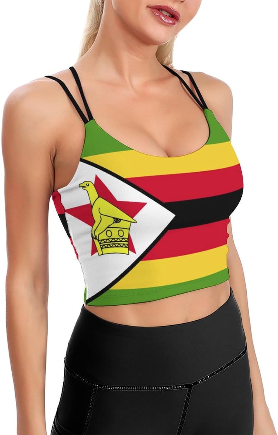 Adugen Origei Women Fitness Workout Running Shirts Dominican Flag Yoga Tank Top