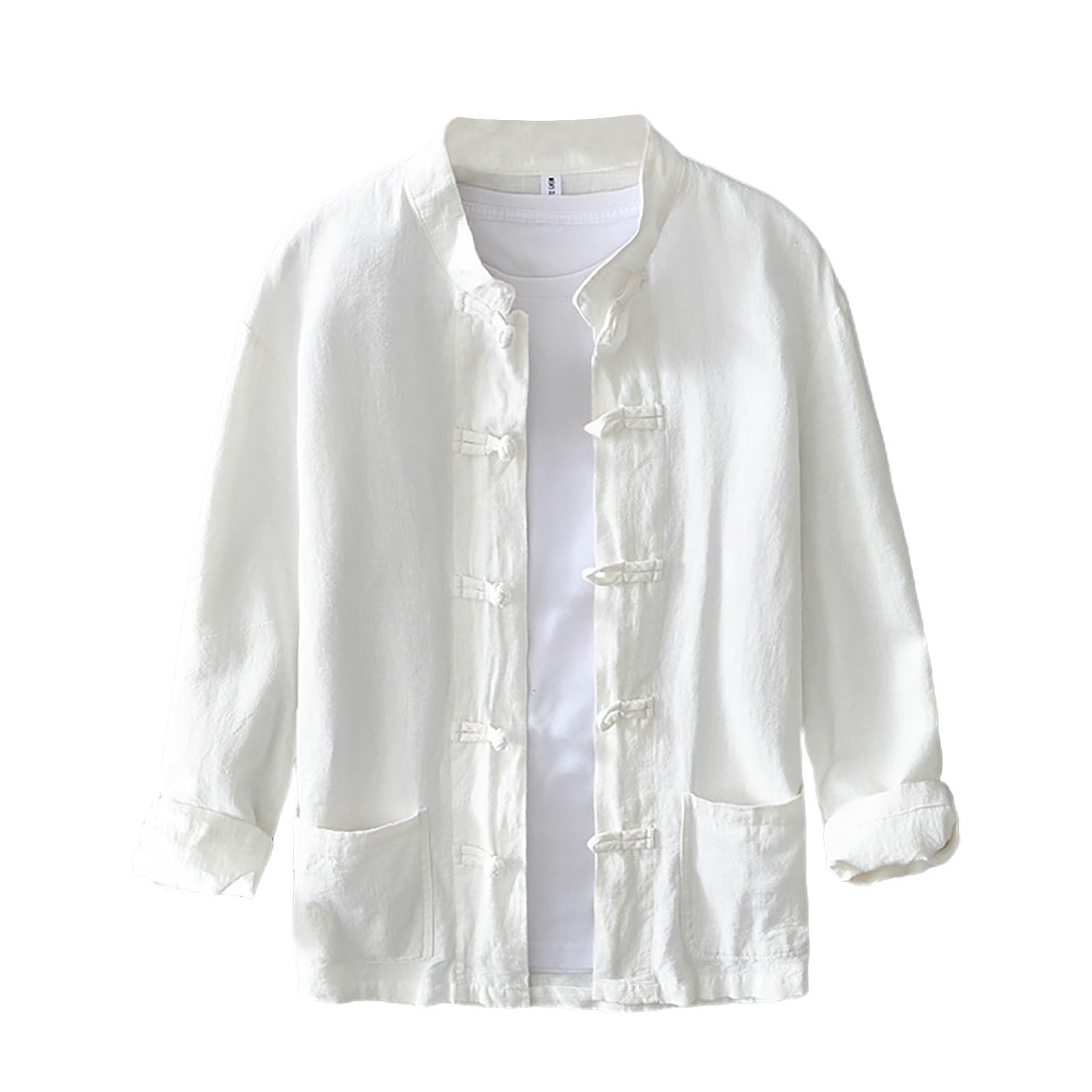 Chemise traditionnelle Tang pour homme – Uniforme de Kung Fu à manches longues, boutons de grenouille chinoise, tissu léger, veste élégante pour l'été et les occasions culturelles