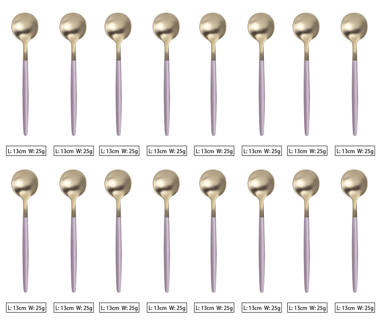 Juiccy's Kingdom Tea Spoon coffee spoon ice cream spoon Metal Flatware Stainless Steel (Pink?set of 16?)