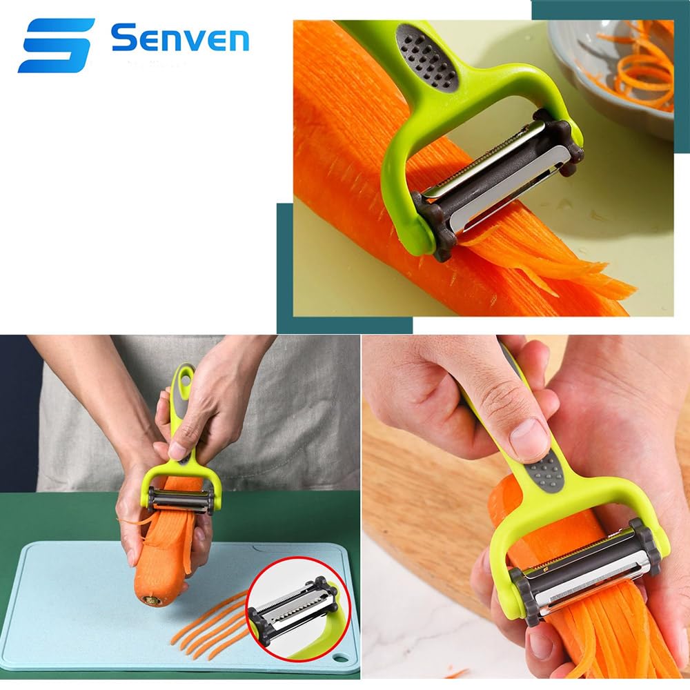 Éplucheur 3 En 1 Senven - Multifonction Pour Légumes Fruits - Droitier Gaucher