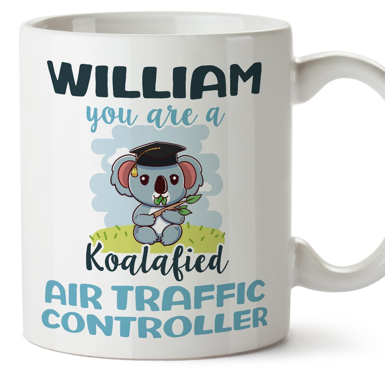 MUGFFINS Personalised Mug for AIR Traffic Controller man - in English - Custom Koalafied - Funny Custom Gift for Colleagues - Ceramic 11oz Mug โ image 1