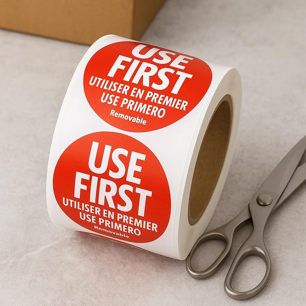 DREAM ART USE First Trilingual Removable Label 1.5 Inch Total 500 Labels Per Roll 3Roll : Office Products