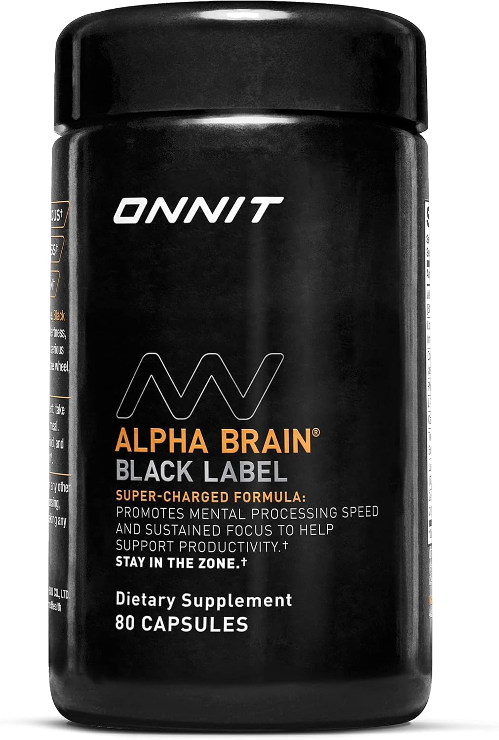 ONNIT Alpha Brain Black Label Capsule (80ct) Premium Citicoline Brain Supplement – IGEN™ Non-GMO Tested for Focus, Concentration & Memory, Lion’s Mane, Hericium Erinaceus, L Theanine & Mucuna Pruriens