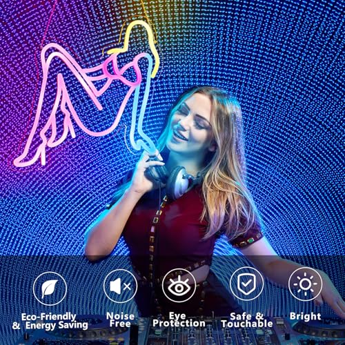 Image of Golden Hair Beauty Neon Sign Neon Sign Led Neon Lights for Wall Decor Dimmable for Bedroom Led Sign USB Powered for Christmas Thanksgiving Birthday Party Girls Gifts