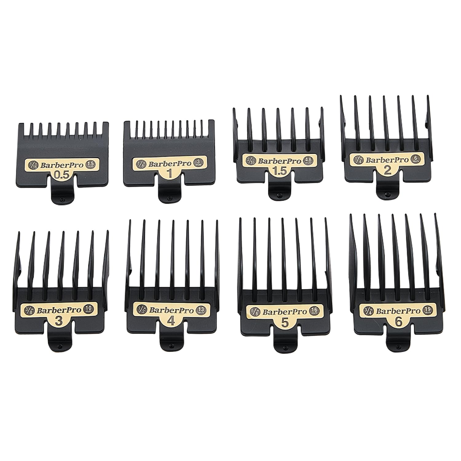 8PCS Clipper Guards for BaBylissPRO Barberology FX870, FX880, FX825, and FX673 Clippers,Trimmer Replacement Guards for Babyliss Clippers,Black - Image 5