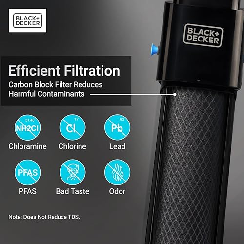 Miniatura 7 de BLACK+DECKER Filtro de agua para debajo del fregadero de 15 pulgadas | 2 años | Reduce cloramina, cloro, plomo, PFAS, mal sabor y olor | Filtro de