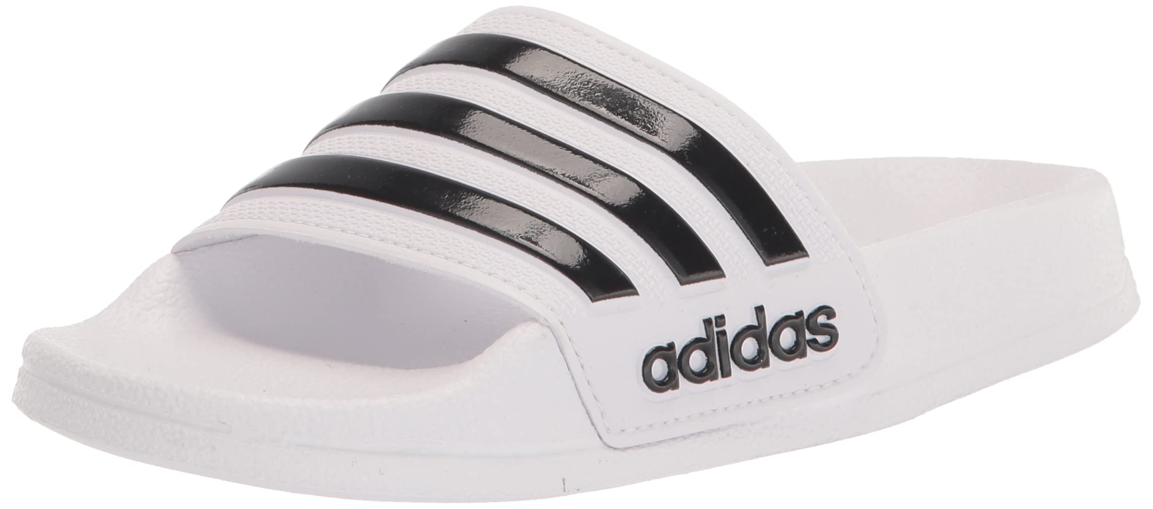 adidas Adilette Shower Slides Sandal, White/Black/Black, 11 US Unisex Little Kid