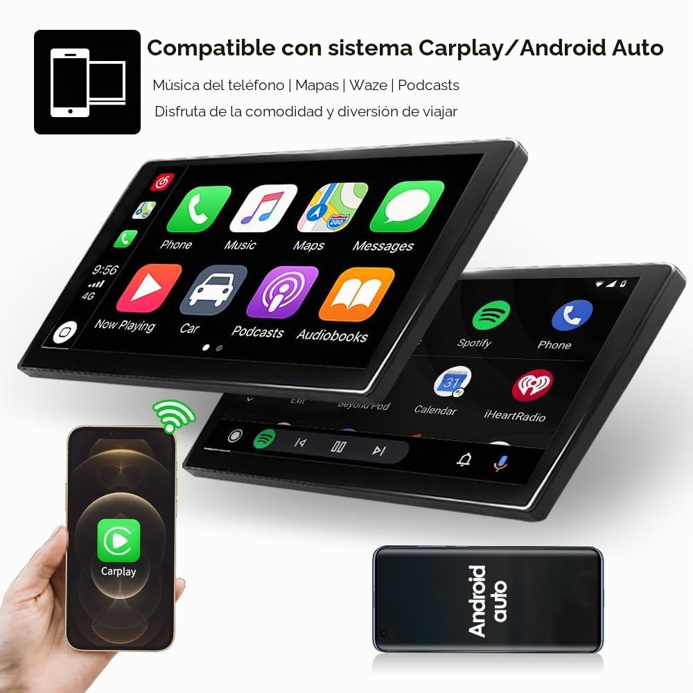 Ossuret Autoradio para Ford Mondeo MK4/Galaxy (2007-2010) (Solo Aire Acondicionado automático), 9.7 Zoll Android 13 Pantalla Táctil 2+32GB Navegación GPS con Carplay Android Auto WiFi Bluetooth USB