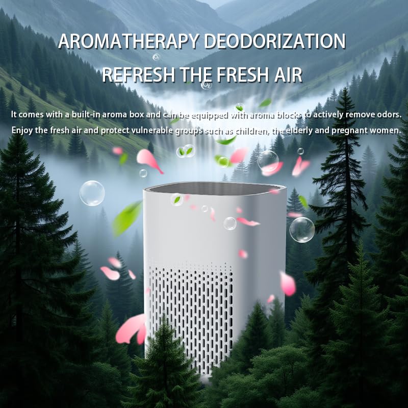 Image of WEYLYN Air Purifier for Home & Office Bedroom with H13 HEPA Filters, Quiet HEPA Filter Cleaner with Aromatherapy 200 SQ for Better Sleep, Air Frenshener, Allergies, Dust, Pet Dander, Smoke (ROUND)