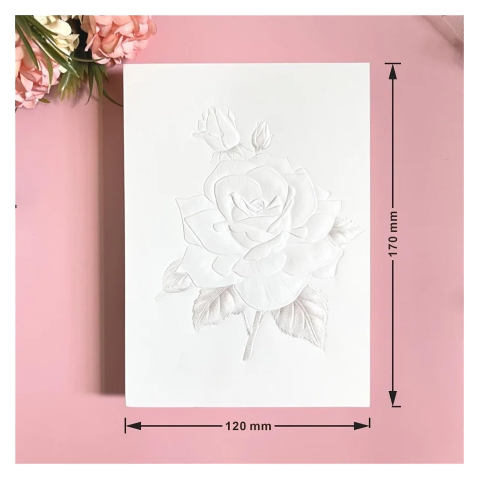 Zaproszenie na ślub Zaproszenia na każdą okazję, zaproszenia ślubne z kopertami Pop-Up Puste tłoczone kwiaty Białe 1 szt. lub 6(6PCS)