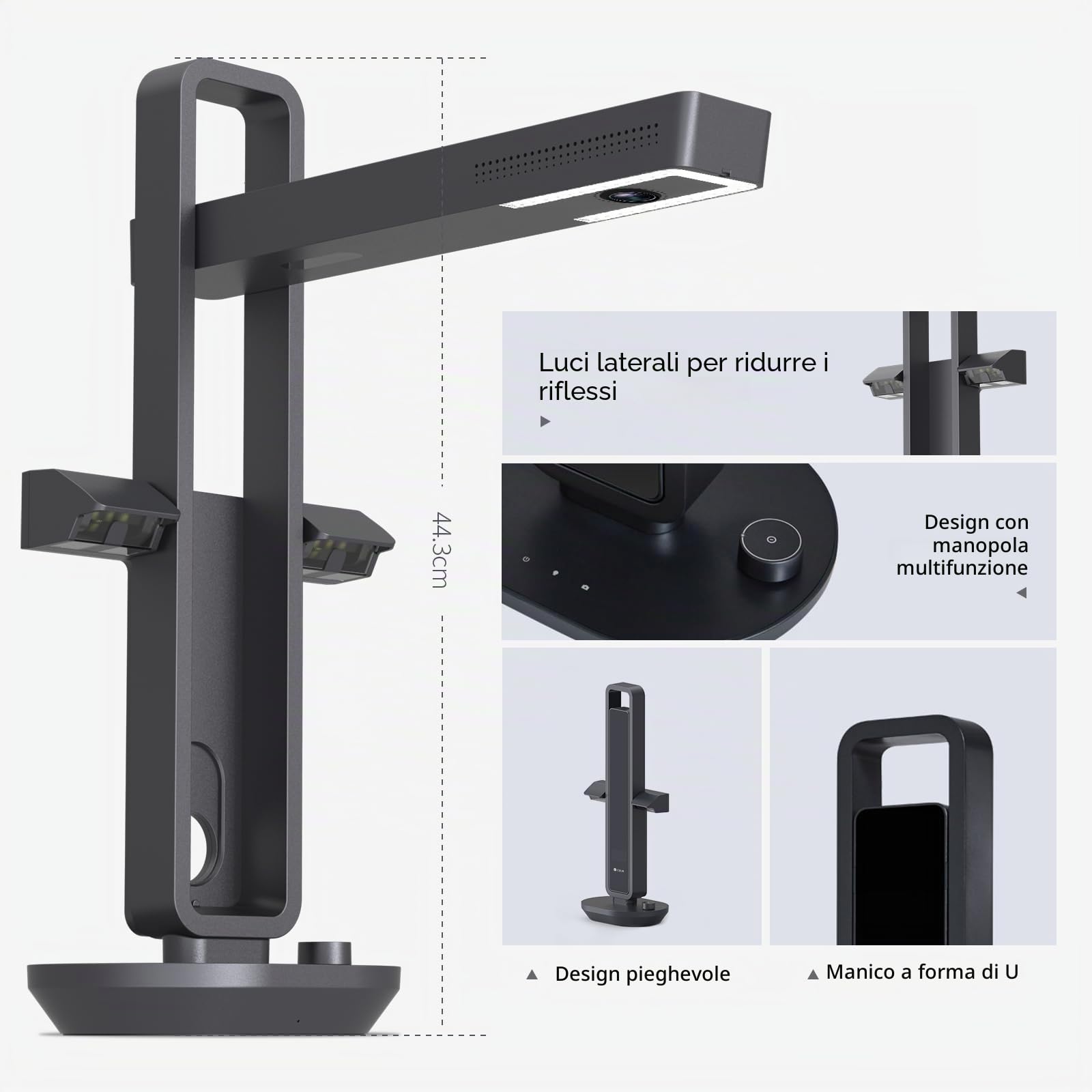 Scanner per Libri e Documenti CZUR Aura Pro, Cattura A3 e A4, Tecnologia AI per Appianare e Ruotare Automaticamente l’Immagine, Pieghevole e Portatile, Compatibile con Windows e Mac OS