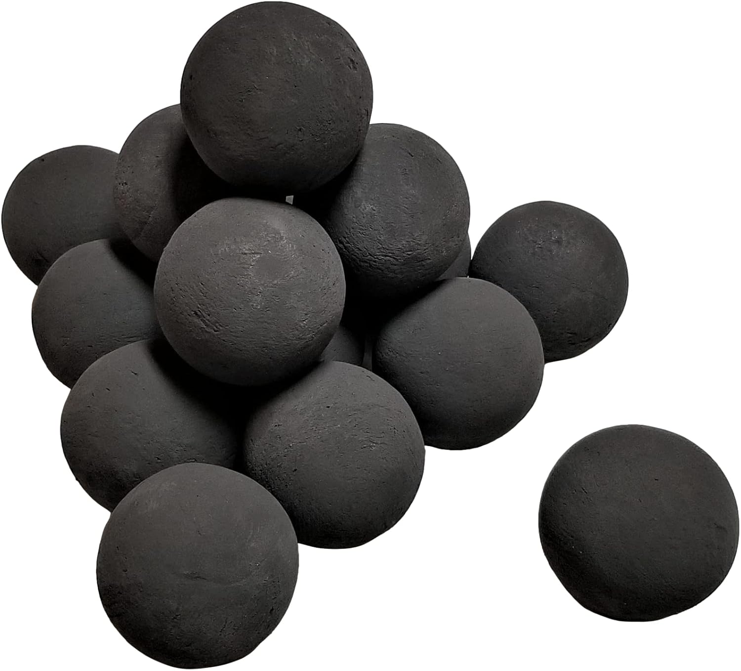 Ceramic Fire Balls for Indoor and Outdoor Fire Pits (Set of 15 3” Diameter