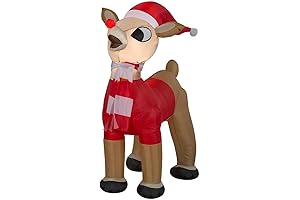 42" Inflatable Airblown Standing Rudolph in Santa Outfit