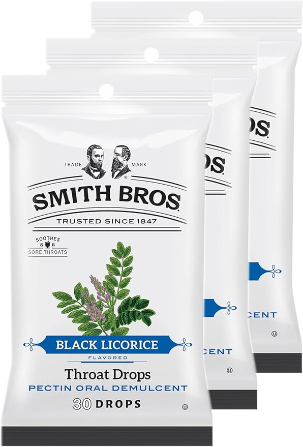 Sore Throat Lozenges with Pectin by Smith Brothers, Black