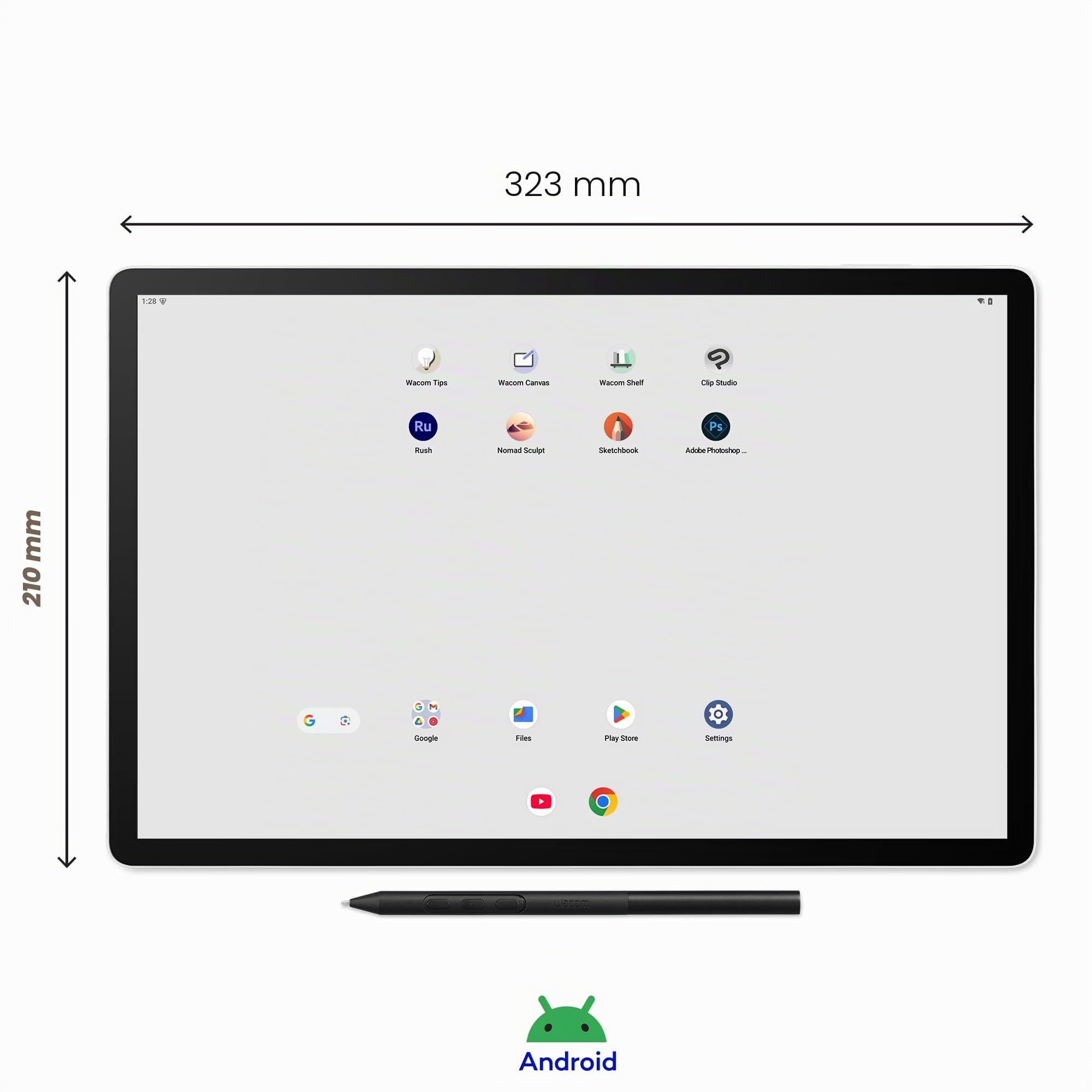 Wacom MovinkPad Pro 14 Tablette Graphique – Sensation Stylet sur Papier avec écran OLED pour Noirs Profonds, Contraste Exceptionnel, réponse Rapide, Verre texturé Premium, Pro Pen 3 Ultra-précis