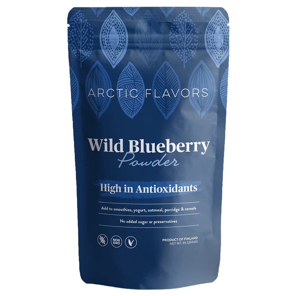 Arctic Flavors Freeze Dried Wild Blueberry Powder 85g, High in Antioxidants, All-Natural, 100% Sustainably Sourced Whole Blueberries from The Arctic Forests of Finland