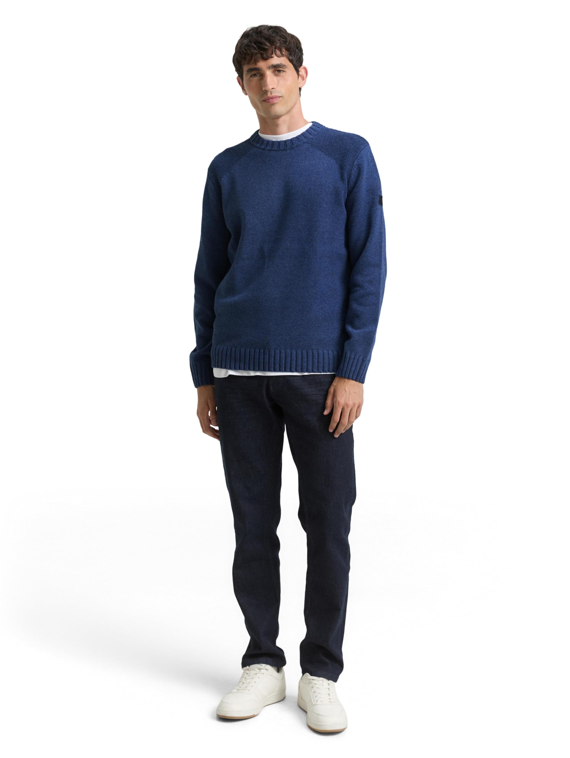 TOM TAILOR Herren Strickpullover mit RIPP-Details