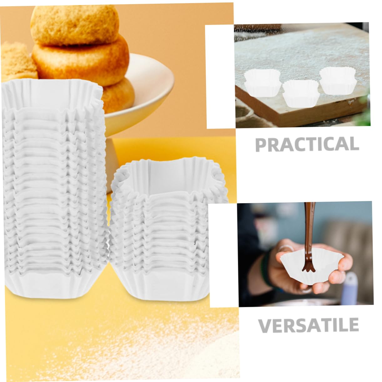 Moldes de Papel para Muffins Cuadrados 2000 Piezas Blancos