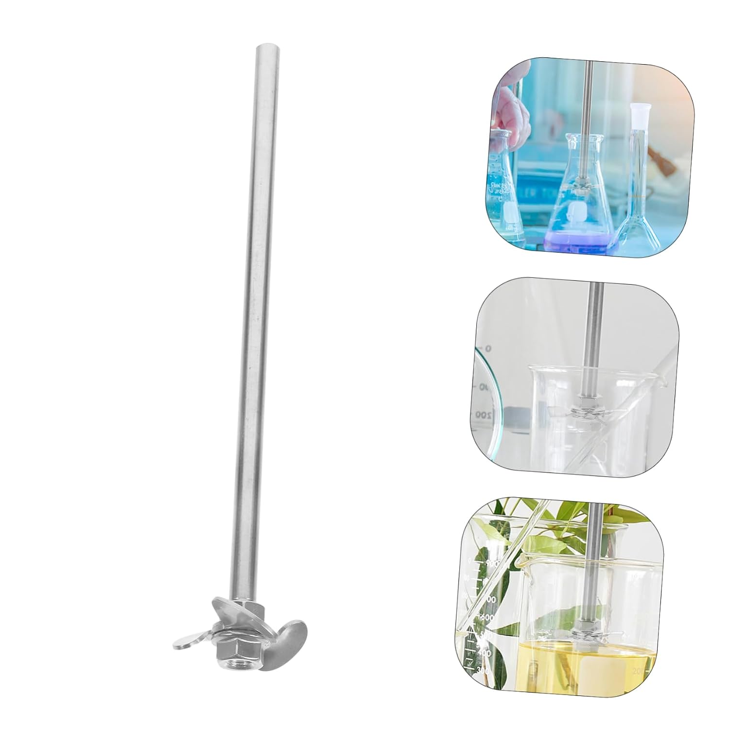 OUNONA Stainless Steel Stirring Rod Lab Mixing Stirrer Magnetic Stirrer Stir Bar Industrial Stirring Tool