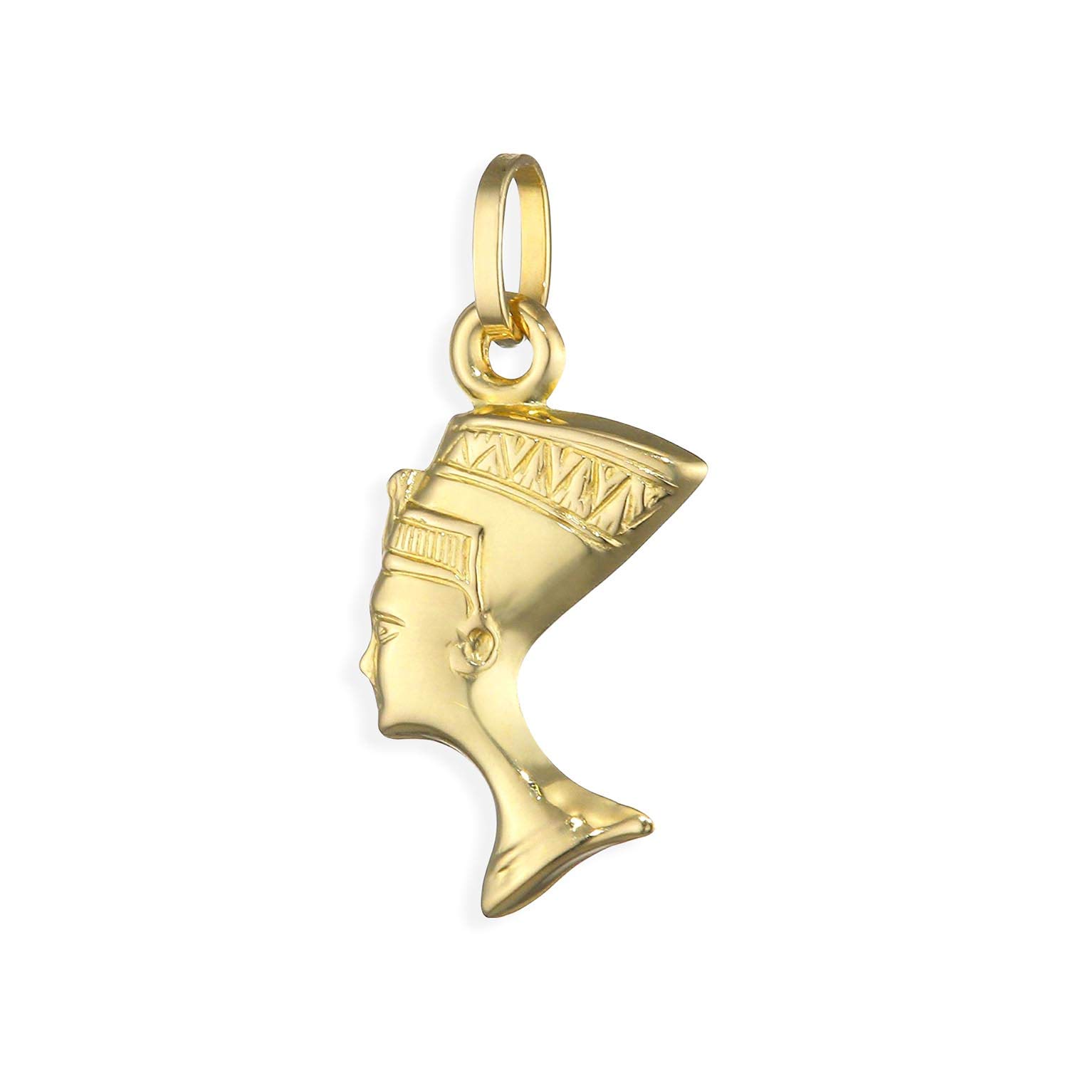 Nofretete Charms Anhänger beidseitig 3D 14 Karat Gold 585 (Art.212122)
