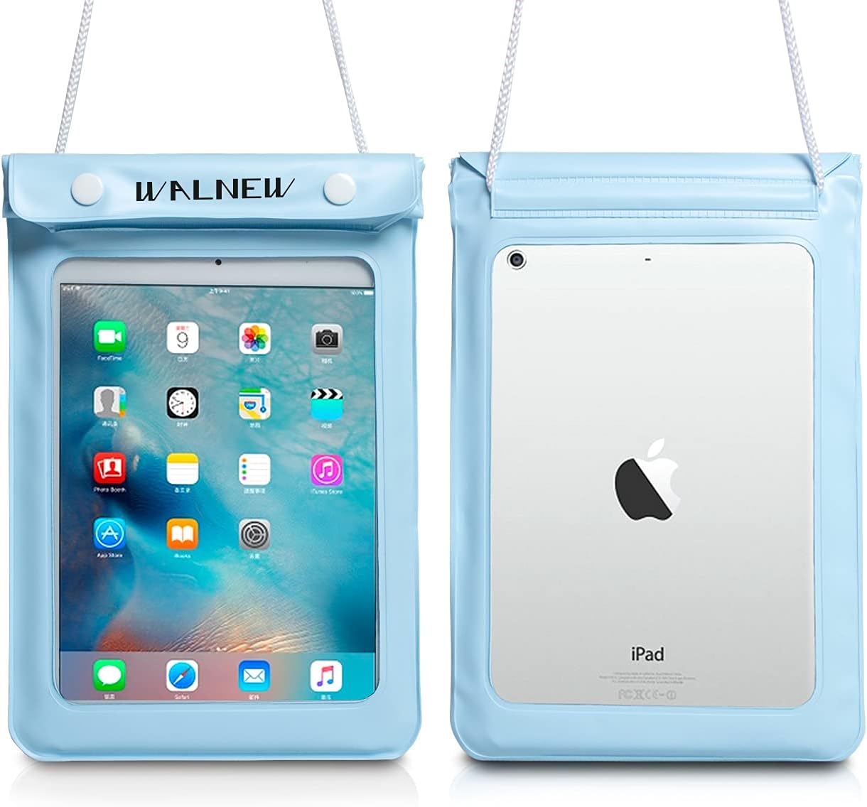 WALNEW Universal Waterproof eReader Protective Case Cover for Amazon All-New Kindle 2022/Kindle Paperwhite/Oasis/Keyboard/Kindle Fire 7,iPad Mini, Kobo Clara/Nia and More, Lightblue