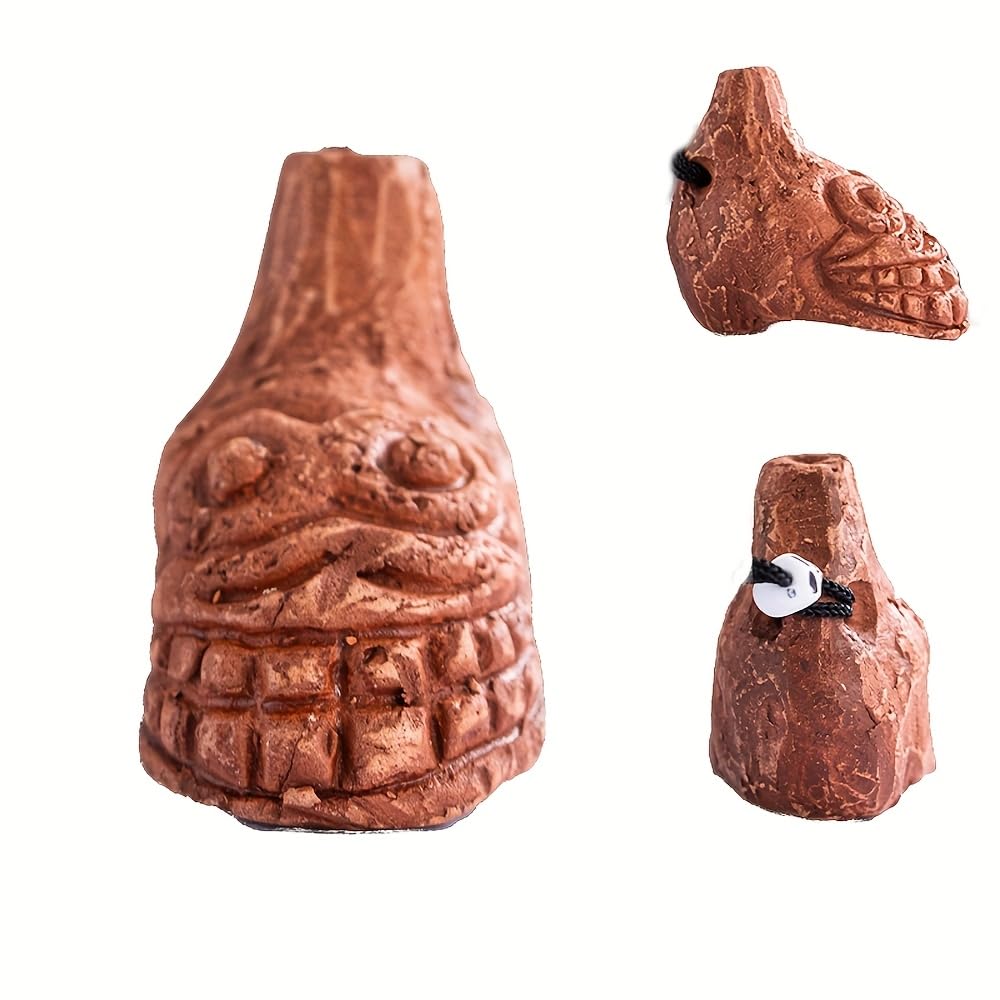 Sifflet de mort aztèque, jusqu'à 125 décibels fort et réel sifflet de mort aztèque authentique humain authentique humain Ehecachichtli Sifflet de guerre (céramique)