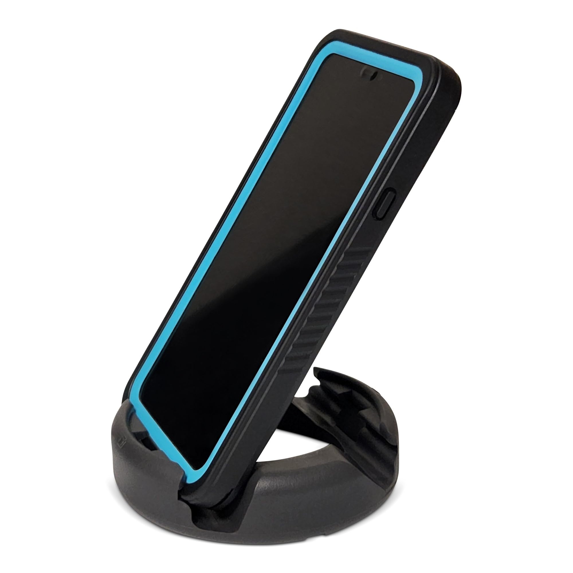 GoDonut Soporte para teléfono de Escritorio Plus - Avión de Viaje portátil, Accesorios de Oficina en el hogar - con Acceso al Puerto de Carga - Compatible con iPhone, iPad, Switch y Tableta - Negro