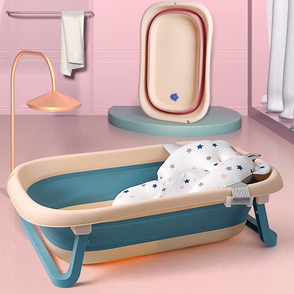 GroßEr Baby-Badewannen UnabhäNgiger Sitz Faltbare, Langlebige Badewanne Mit GroßEr RüCkenlehne Large Das Baby Kann Sich Hinlegen Und Im Badeeimer Sitzen C