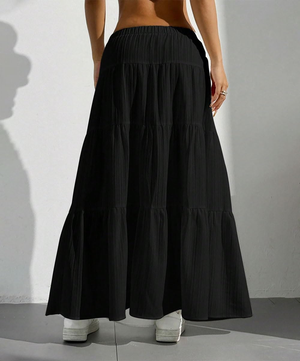 Gonna Donna Maxi Elegante Elastico Vita A-Linea Sciolto Abiti da Spiaggia Vacanze Estate Casual(Multicolore,S-XXL)