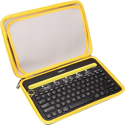 FBLFOBELI Funda rígida de EVA para Logitech K480 teclado inalámbrico multidispositivo, bolsa de almacenamiento de viaje a prueba de golpes