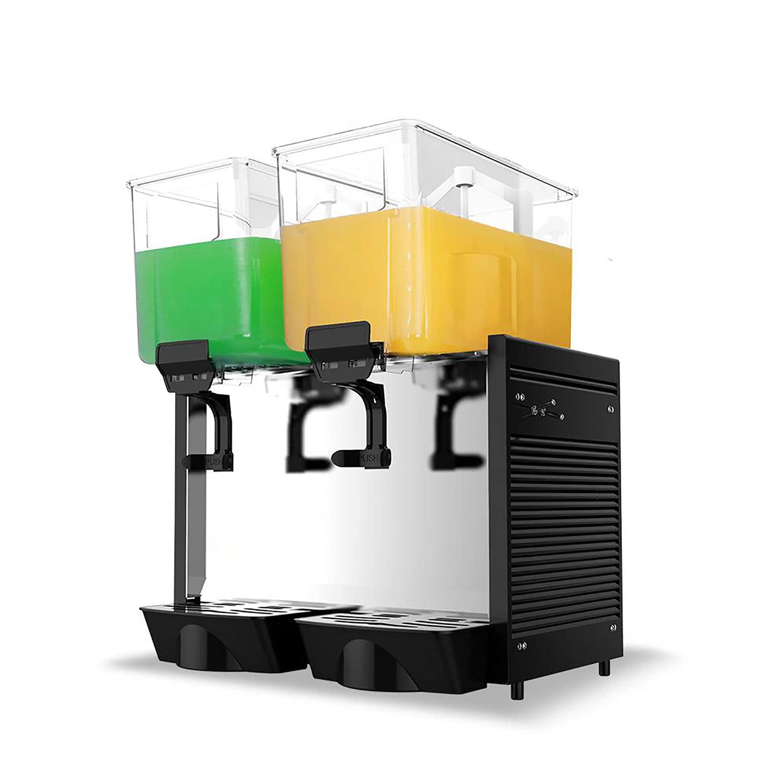 Máquina dispensadora de Bebidas Máquina de granizados Comercial Máquina de Bebidas frías de Doble Cilindro Caliente y fría Máquina de Jugo de Restaurante Acero Inoxidable para supermercados Cafés Re